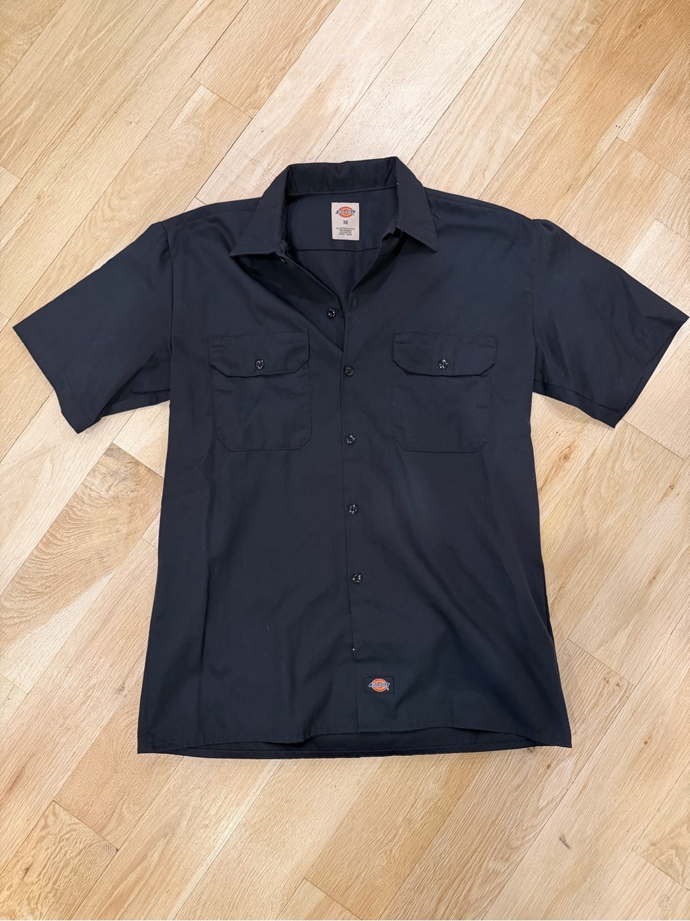 Dickies Men's Black Short-Sleeve Button-Front Work Shirt